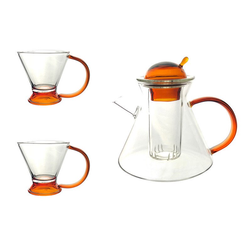 The Whole Set of Tea Set Nordic High Value Teapot Heat-resistant Glass Tea Set Modern Simple Teapot Teacup: Teapot set