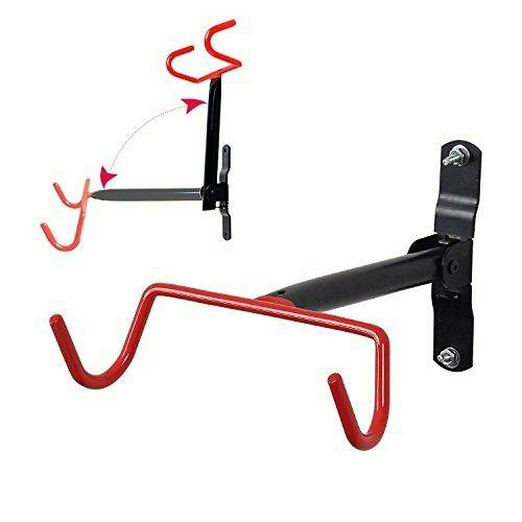 Bike Wall Mount Rack Storage Hanger Foldable Bicycle Holder Hook Bracket Folding Rubber Coated Space Saving Garage Bike Hook