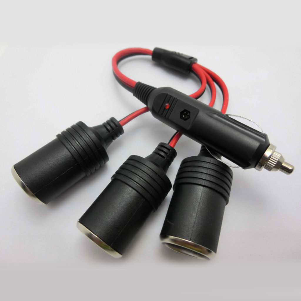 3 Way Car Lighter Adapter Power Socket Splitter Charger Max.10A