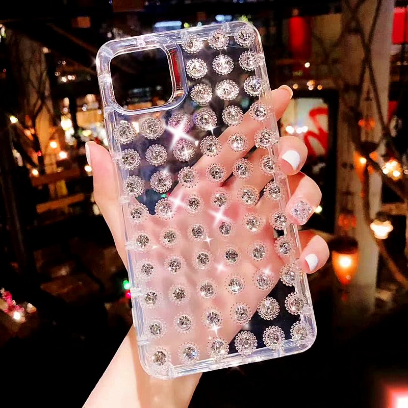 Bling cristal transparente caja del teléfono para iPhone 11 Pro XS Max X XR 10 para iPhone 7 7 6 6S Plus 3D de agua clara cubierta suave