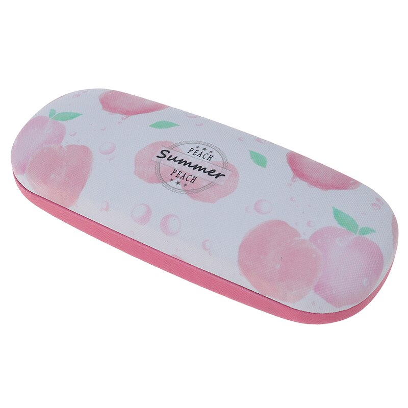 1Pc Cartoon Fruit Patroon Leuke Brillen Case Glas Protector Meisjes Pu Leer Glas Case Eyewear Glazen Doos 16.5X6.2X3.9Cm Pvc: Peach