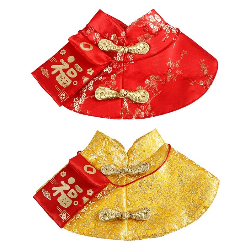 Huisdier Kat Jaar Mantel Kleding Party Kostuum Chinese Tang-dynastie Jurk Festival Mantel met Rode Envelop voor Kitten Voor puppy