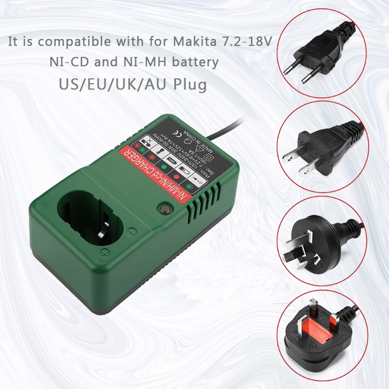 Battery Charger Charging Adapter Device for Makita 7.2V 9.6V 12V 14.4V 18V NI-MH NI-CD Batteries