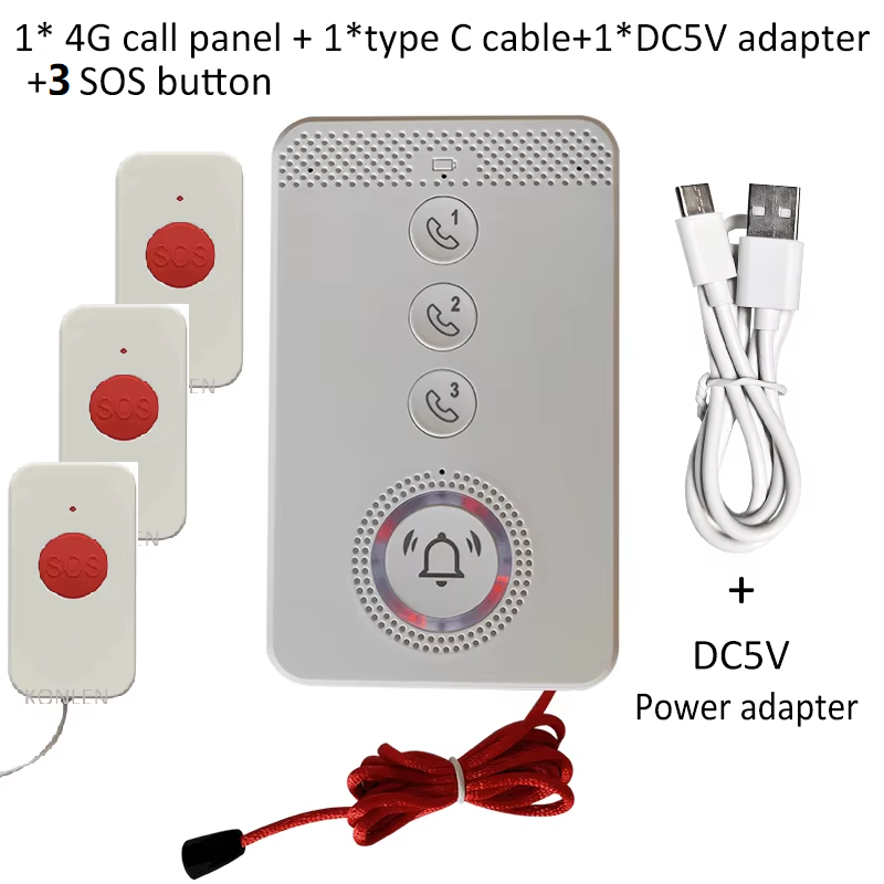 4G SIM-telefoon met drukknop SOS Noodoproep Alarm Paniekknop GSM Spraaktelefoon voor senioren Ouderen Kinderen Noodhulp Pager: green