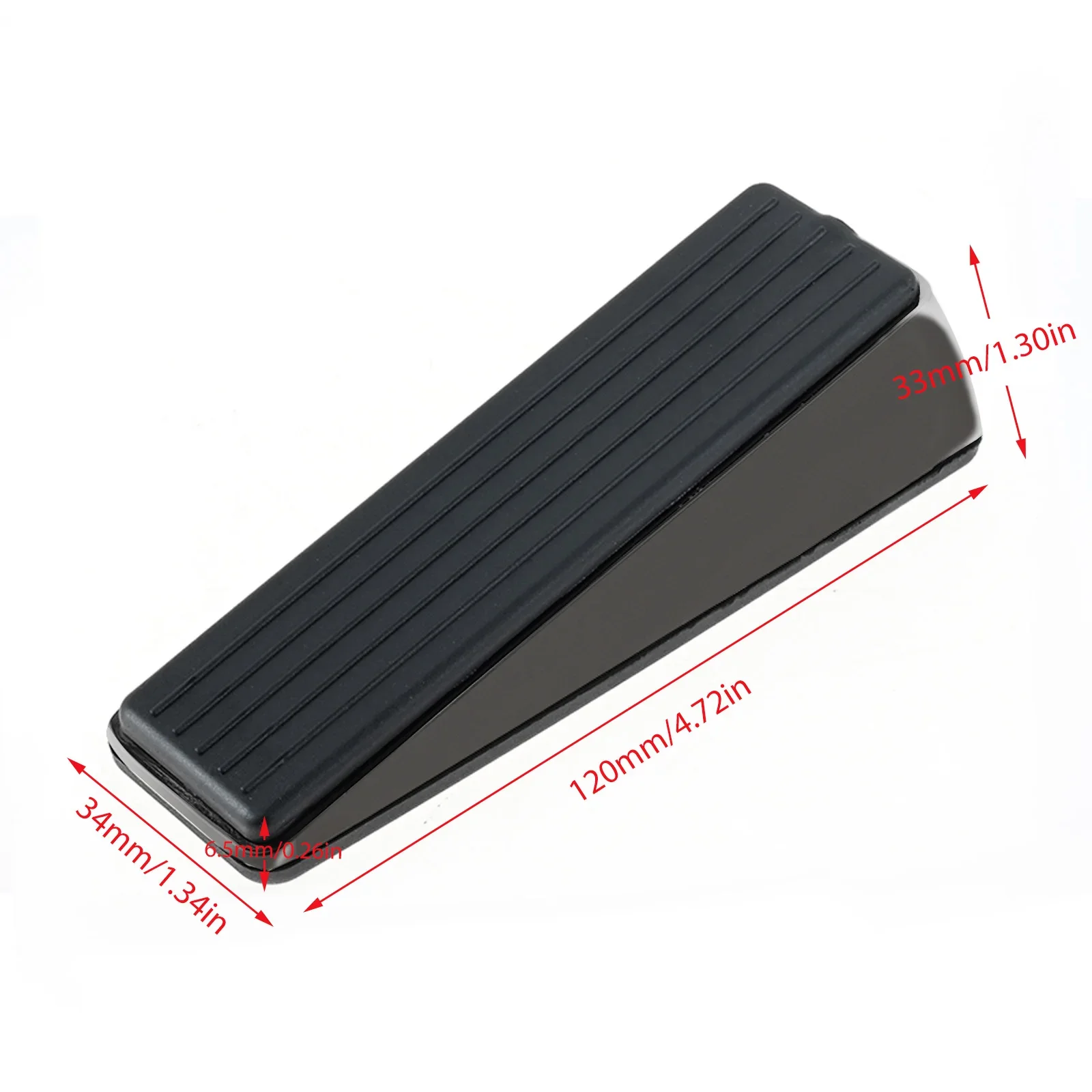 1Pc Wedge Shaped Door Stopper Zinc Alloy Rubber Punch-free Door Buffers Kids Safe Floor Gate Door Stop for Home Office Hospital: black