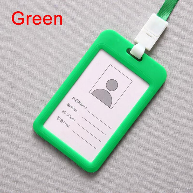 Work Card Holder With Rope Student Plastic Staff Name ID Card Employee Badge Work Certificate Identity Badge 1Pc: GN