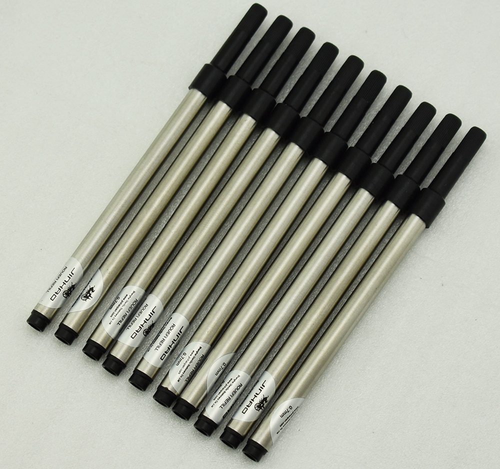 10 Pcs Jinhao Roller Pen Inkt Vullingen Voor Jinhao Rollerball Pennen, Schroef Type 0.7 Mm-Zwarte Kleur