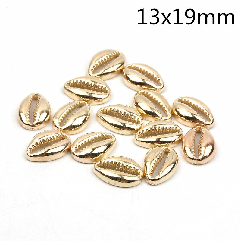 50 st plast gyllene rhodium snäckskal coquillage strand inredning gör-det-själv heminredning marin stil smycken utsmyckning: Guld 13 x 19mm