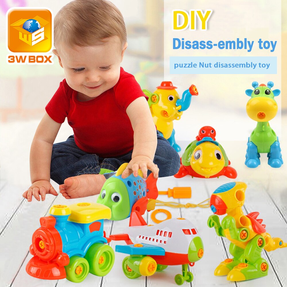 3WBOX tools screw toy Plastic 3D Removable Combination animal Assembly hands-on ability exercise nut educational for children