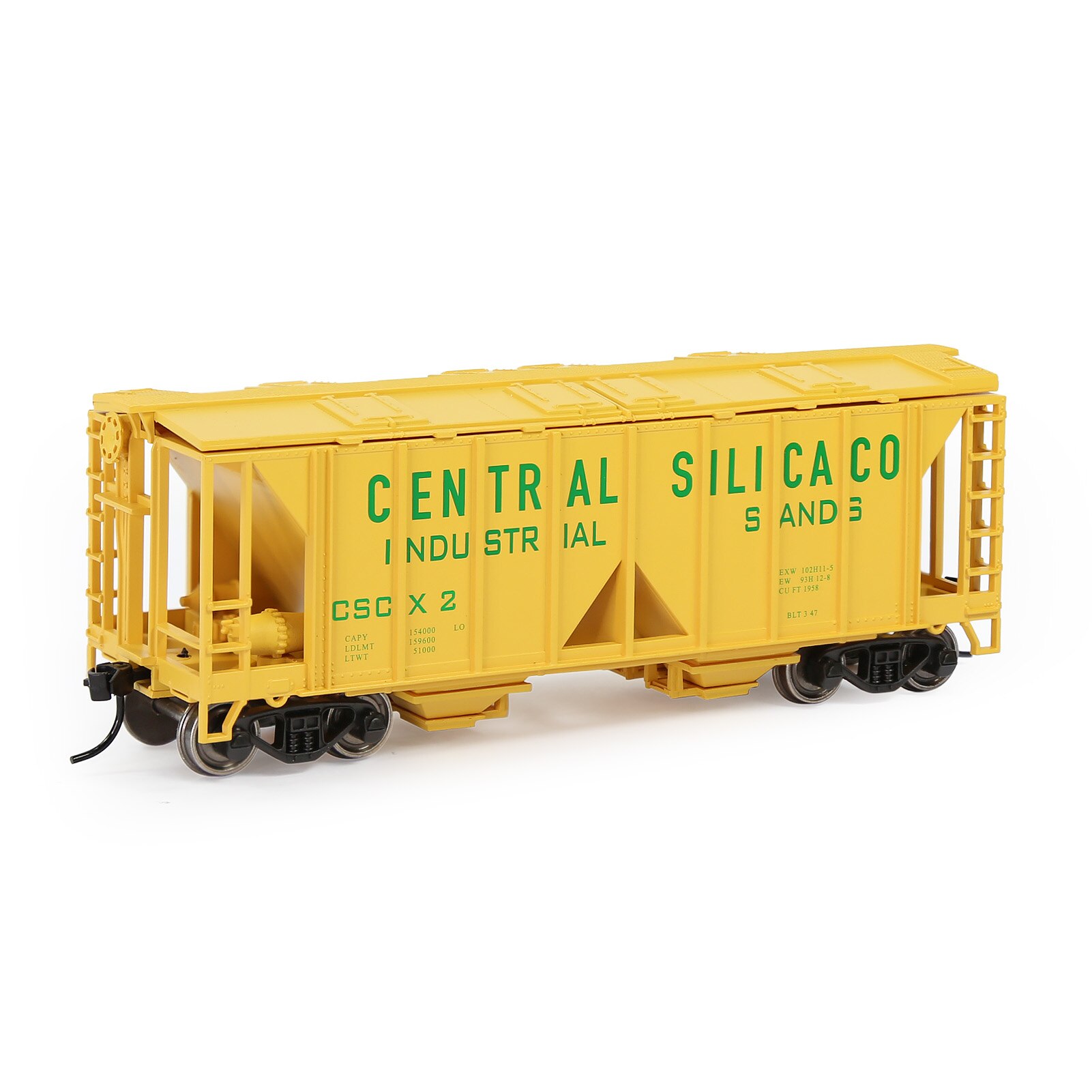 C8760 1pc Model Railway HO Scale 1:87 Hopper Car Model Trains: Yellow with Print
