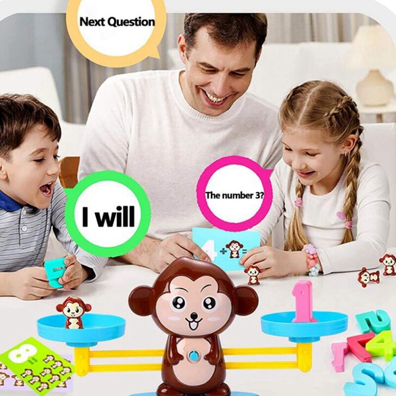 Singe Balance comptage Cool jeu de mathématiques-tige jouet, adapté pour 3, 4 et 5 ans outil éducatif d'enseignement des mathématiques pour enfants