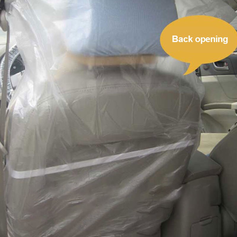 10pcs Car Disposable Plastic Transparent Seat Protective Covers Garage One-Off PVC Cover Accessories Auto Parts Car Seat Cover