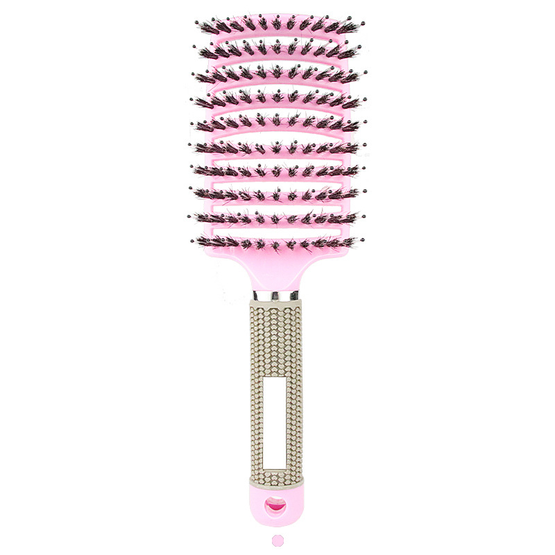 Peigne de Massage du cuir chevelu, brosse à cheveux en poils et en Nylon, brosse à cheveux démêlante humide et bouclée, outils de coiffure pour Salon de coiffure pour femmes: Bleu