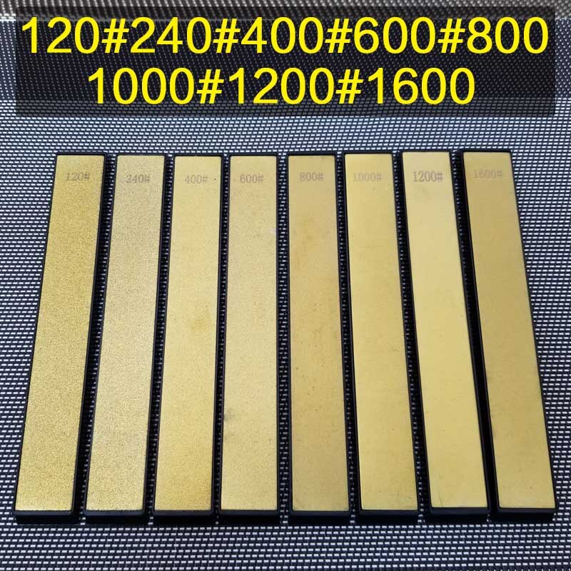 Golden Diamond Plate Kitchen Knife Sharpener Stone Whetstones Knife Sharpening Tool: 8 pcs combination