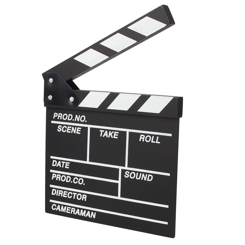 Film TV Show Cut Action Wooden Movie Clapboard Theater Party Oscar Decoration Movie Clapper Board Photo Studio Film Making Prop