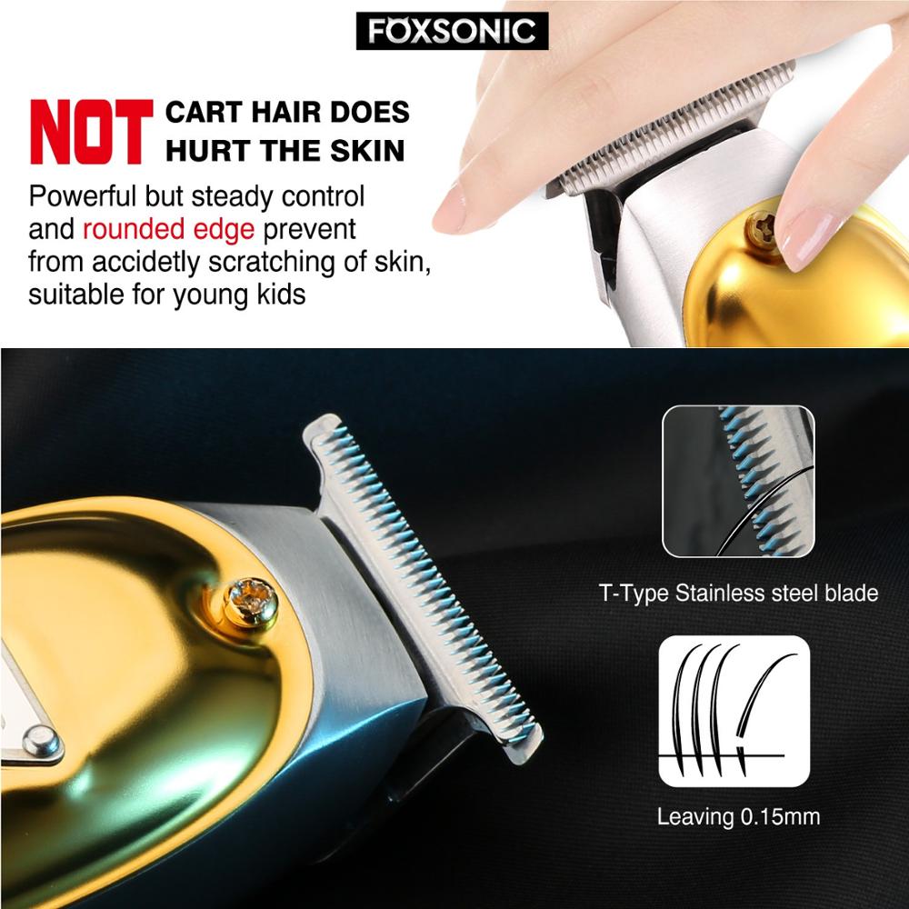 Tondeuse professionnelle en métal pour hommes, rasoir électrique à lame en T pour barbe et coupe de cheveux, Machine sans fil pour salon de coiffure