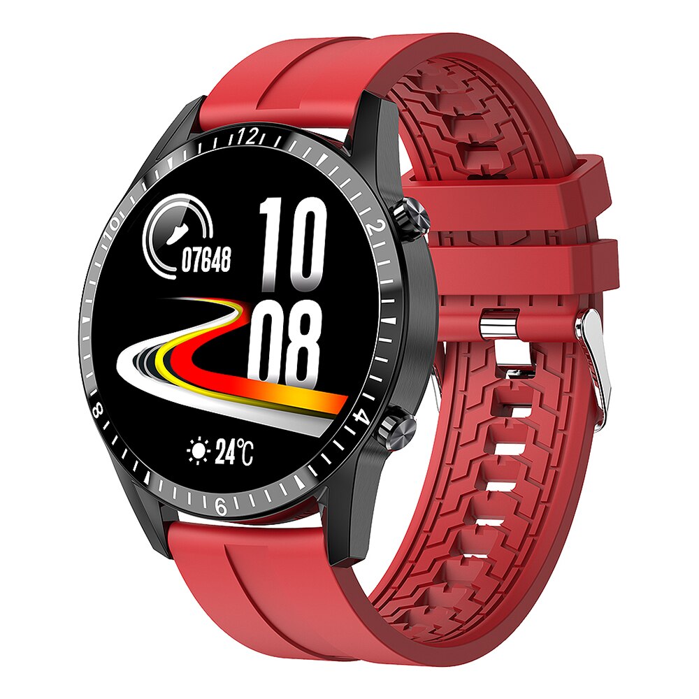 Smart Uhr Für Männer I9 Bluetooth Anruf Smartwatch Herz Rate Mehrere Sport Modus Wasserdichte PK GT2 Wacth Für HuaWei Android IOS: Red silicone