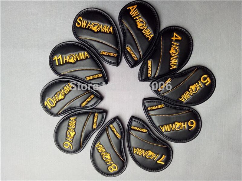 Honma Beres Golf Club Head Covers PU Golf Irons Headcovers Set #4-11, AW, SW 10 stks/partij