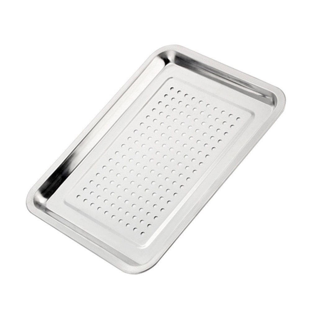 Plaque égouttoir en acier inoxydable | Plateau en acier inoxydable, séchage sans rouille, finition de miroir de poulet frit, assiettes multifonctions, accessoires de cuisine 1 pièce