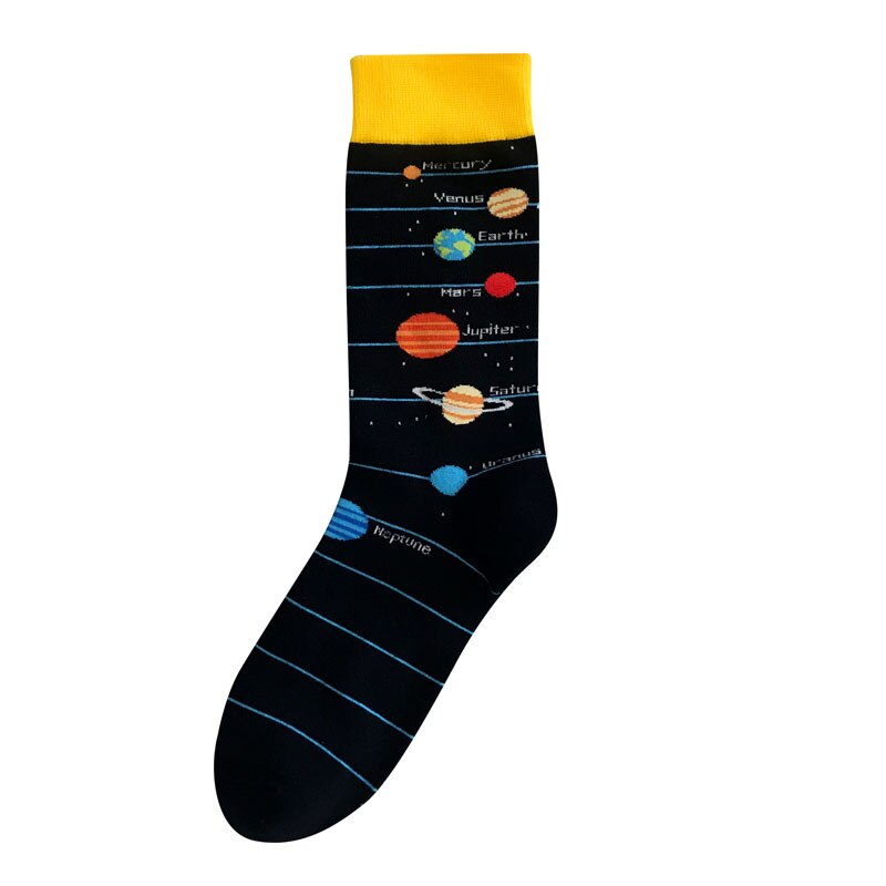 autumn and winter outer space socks 1 cotton socks couple tube socks cartoon alien socks: 6