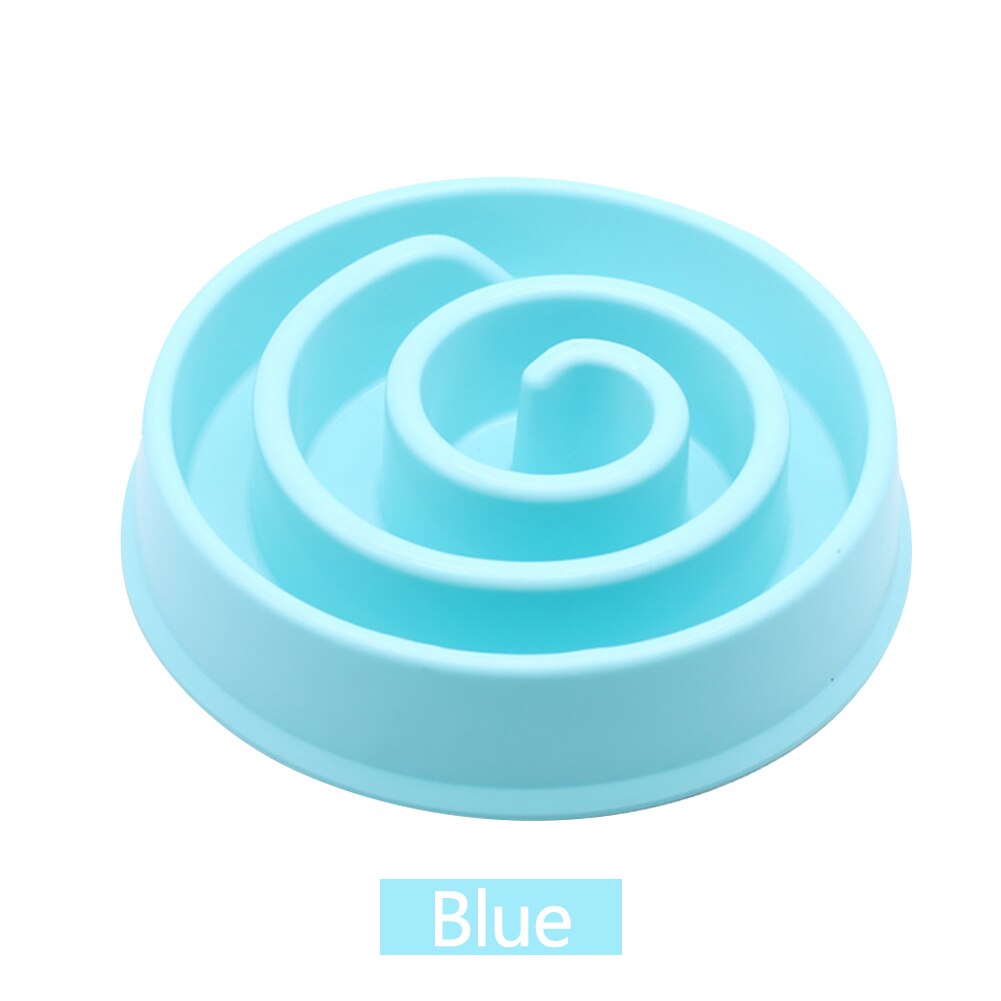 Portable Pet Dog Feeding Food Bowls Puppy Slow Down Eating Feeder Dish Bowl Prevent Obesity Pet Cats Dogs Supplies: Blue-01