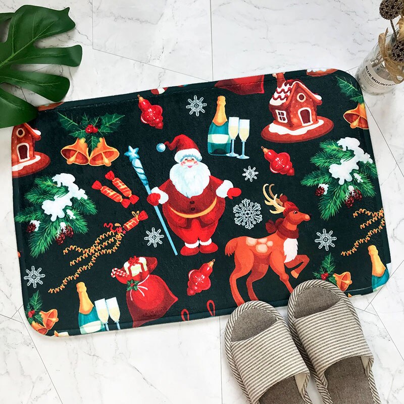God jul matte utendørs teppe dørmatte nisse ornament julepynt til hjemmet xmas navidad dekor noel år: Stil 9