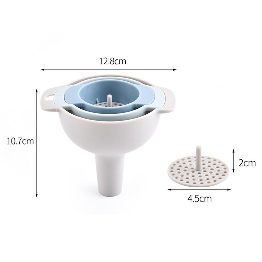1Pcs Household Filter Multi-function Funnel Set Oil Plastic Wine Sub-packaging Tools Oil Funnel Kitchen Can Filter Hopper S Q3J3