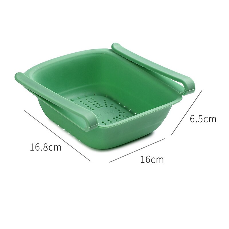 Refrigerator Fresh Keeping Storage Rack Pull-out Clapboard Layer Holder Multifunctional Kitchen Sorting Box LBE: A3016 green