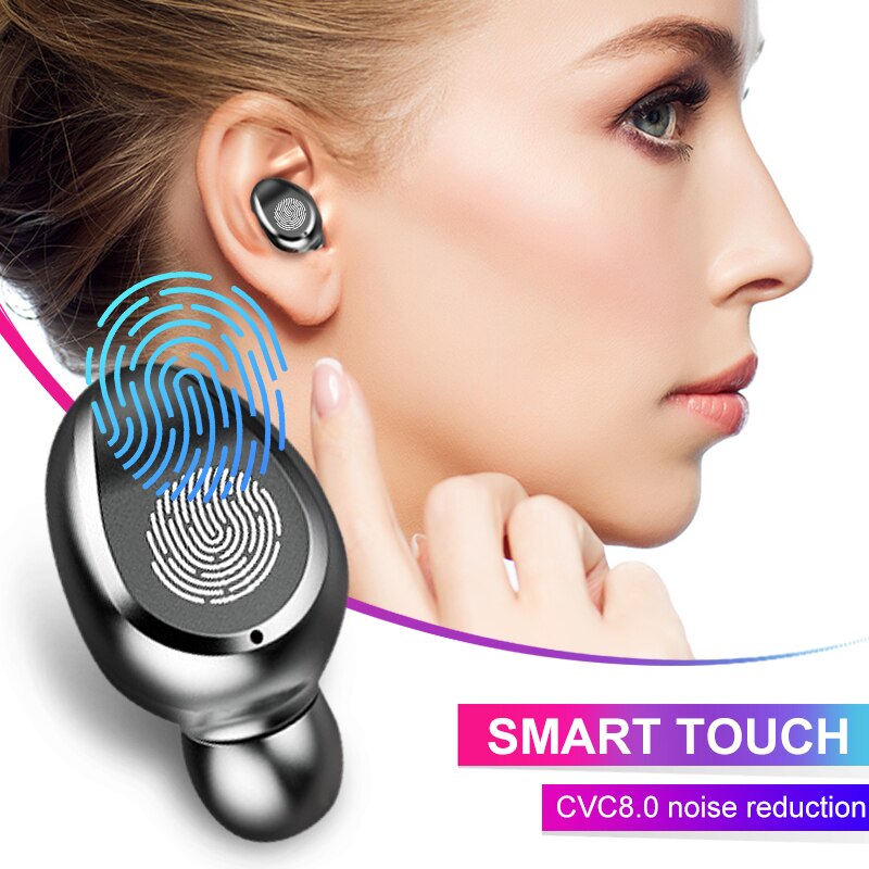 Bluetooth-ohrhörer mit 5.0 ohrhörern, 8d stereo-kopfhörer, wasserdicht, freisprechfunktion, inklusive 2000- mah-powerbank
