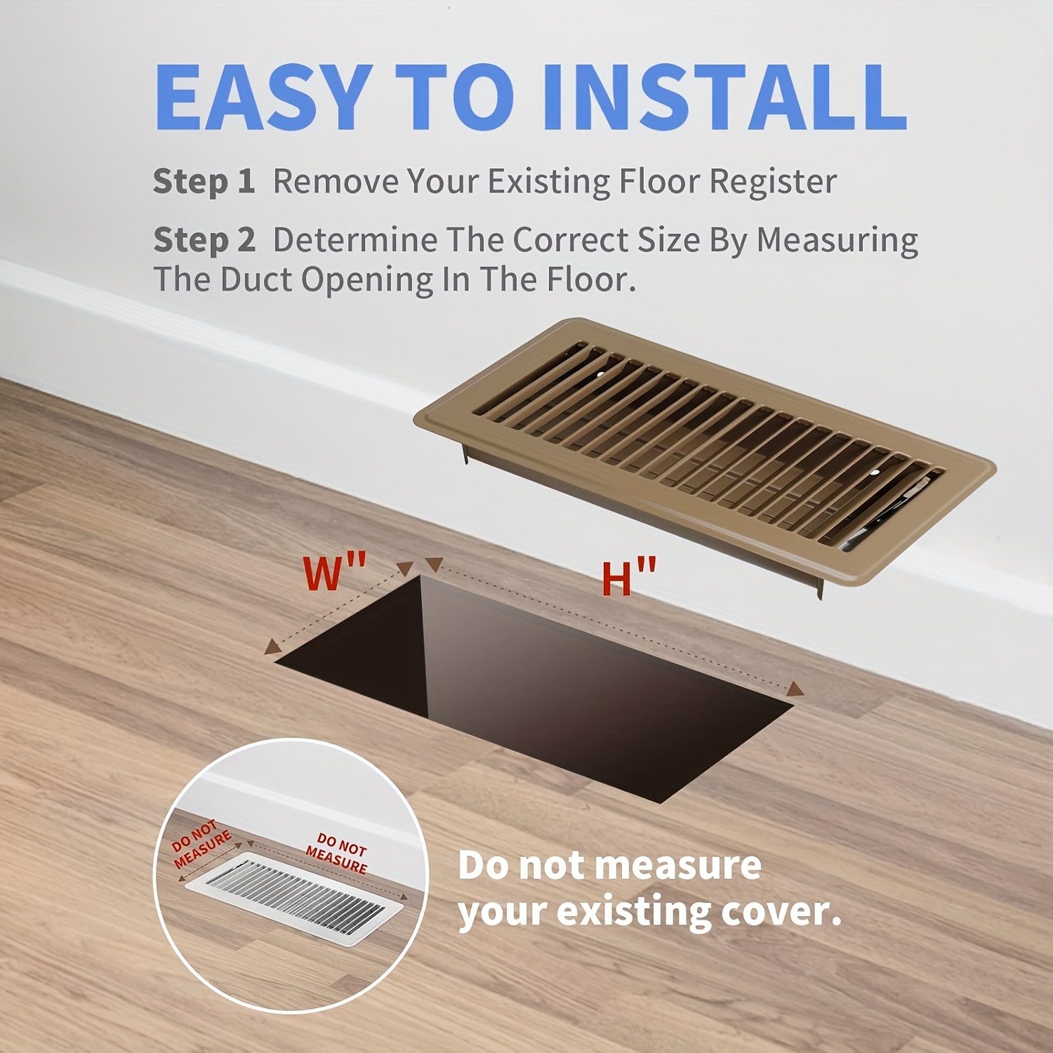 1pc 4x 10inch Floor Vent Covers, Vent Covers for Home Floor , Heavy Duty Floor Register Metal Cooling, Metal Heat Vent Covers