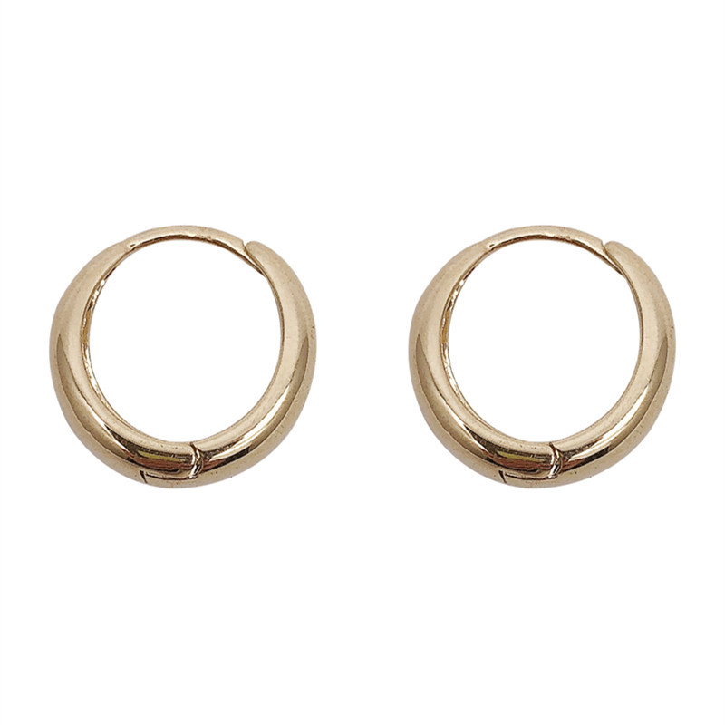 Huitan-pendientes de aro de Metal a la para mujer, accesorios sencillos y versátiles para uso diario, joyería llamativa para chicas jóvenes