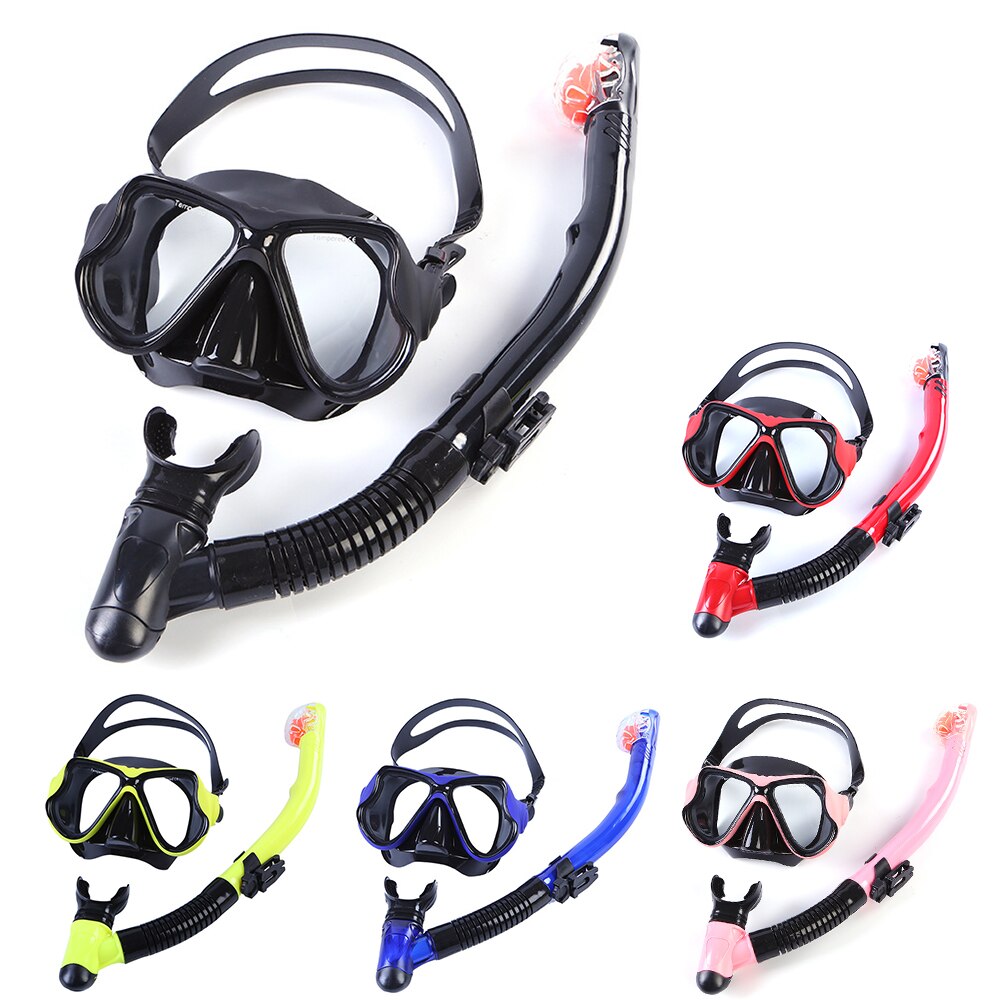 Scuba Diving Mask Snorkel Anti-Fog Goggles Glasse Set Adult Silicone Swimming Fishing Pool Equipment