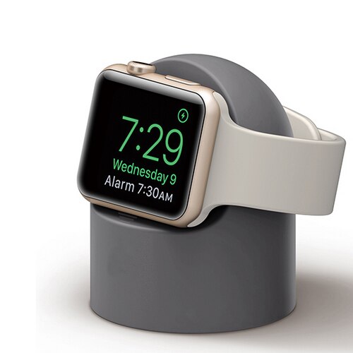 Station de charge de nuit en Silicone pour Apple Watch, pour Apple watch 6 5 4 3 2 SE iWatch 44mm 42mm 40mm 38mm, pour apple Watch: gray