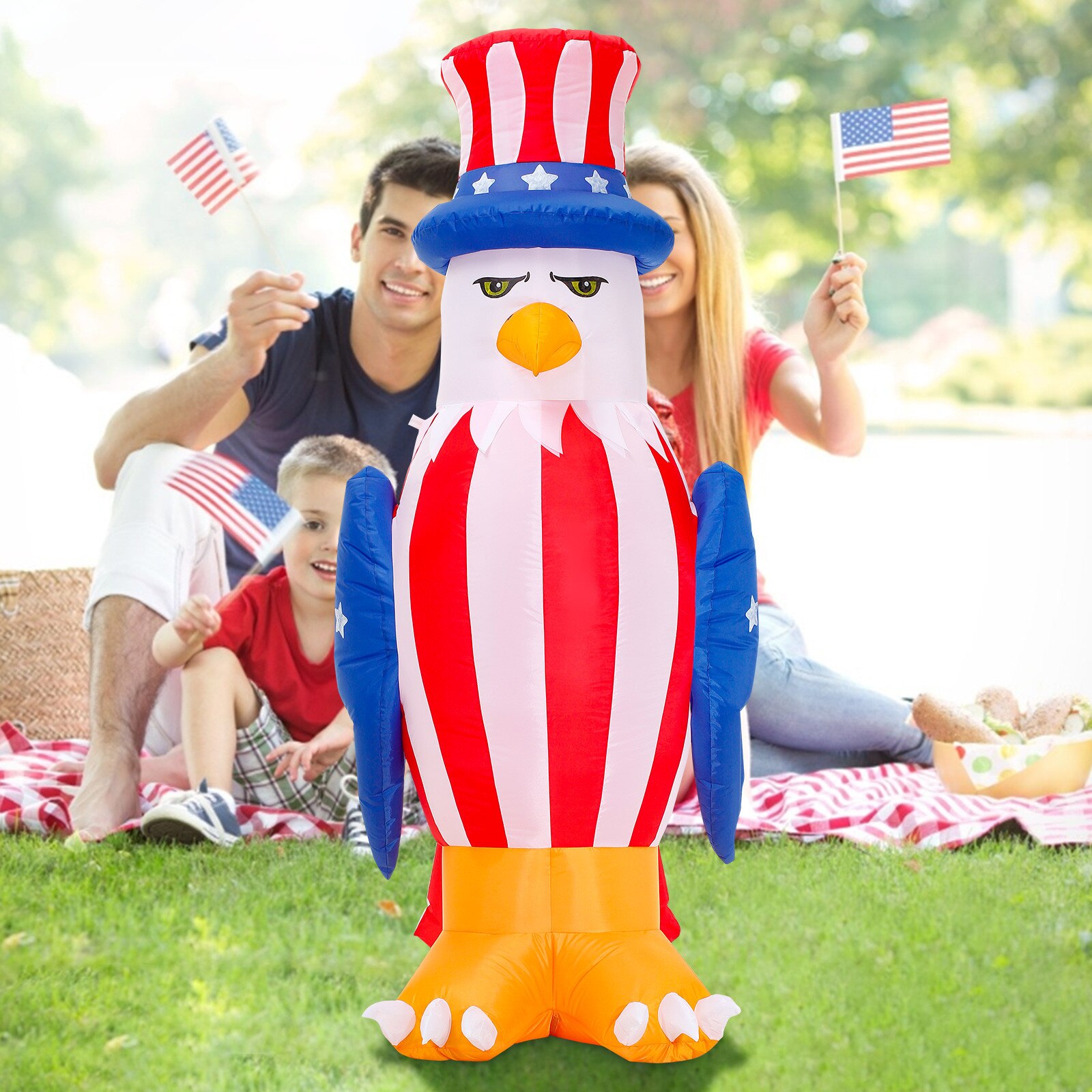 6 fuß große aufblasbare spielzeuge, patriotische partydekoration zum unabhängigkeitstag, aufblasbarer amerikanischer weißkopfseeadler ,  r5