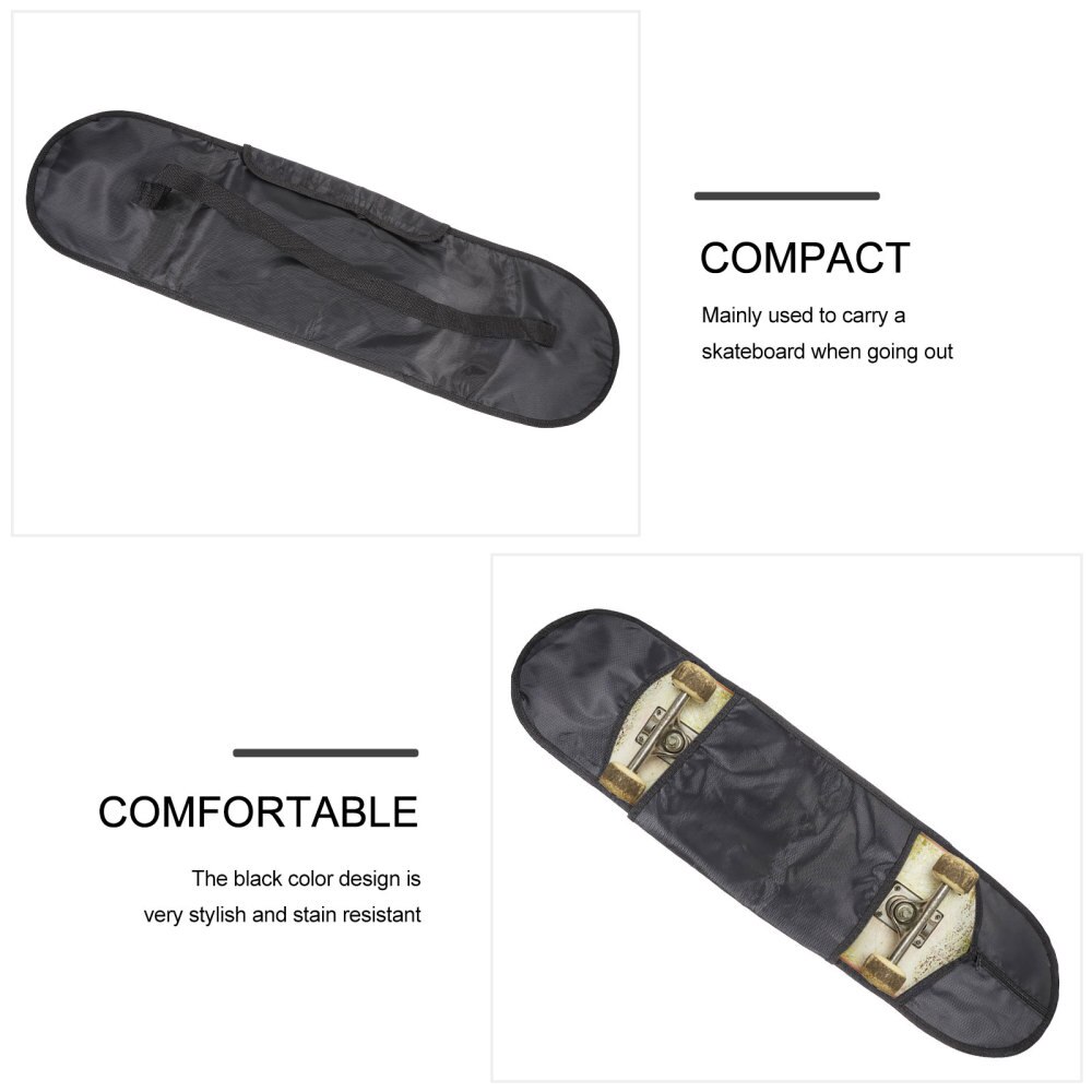 Skateboard Backpack Portable Carry Bag Scooter Rucksack for Outdoor (Black)