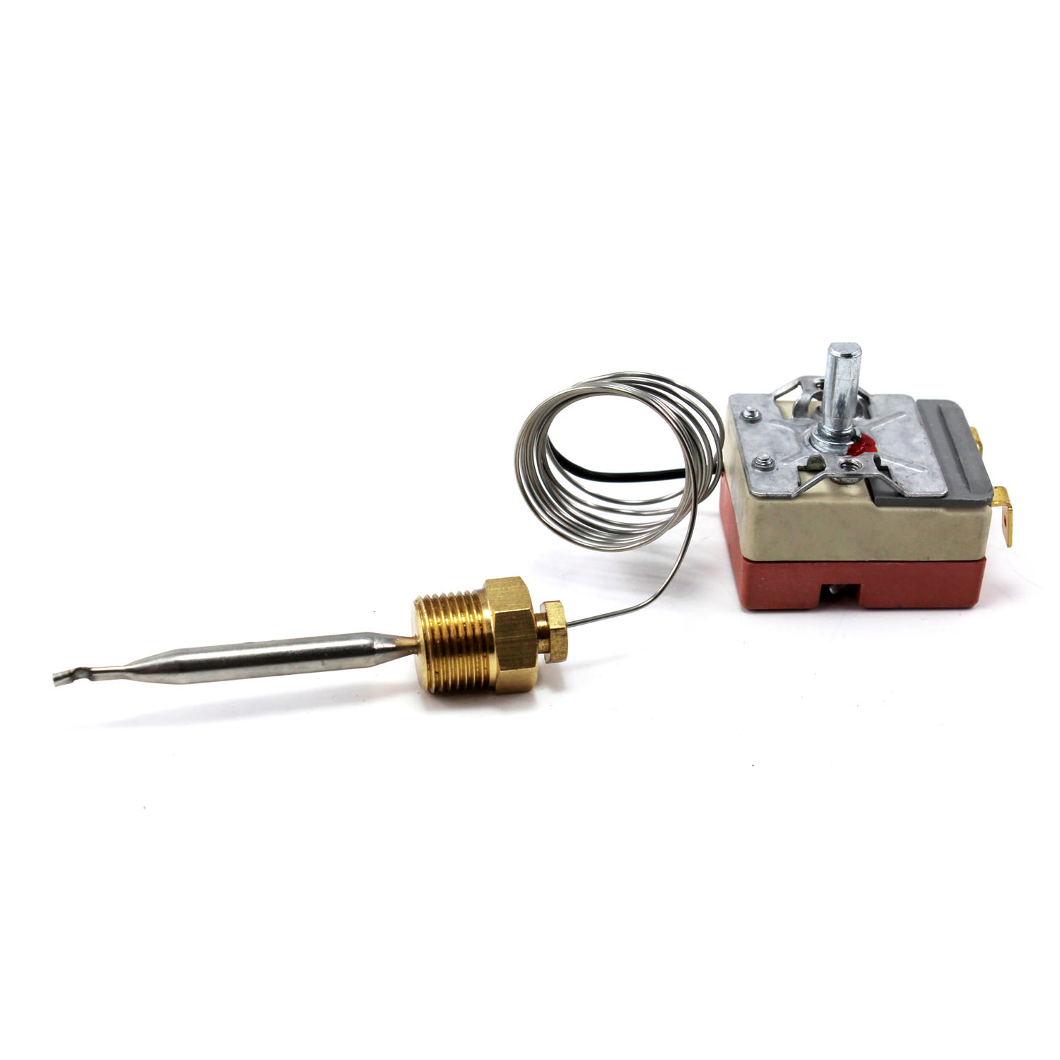 250V Electric Deep Fryer Thermostat Control Parts with 3/8" Brass Nuts Temperature Range 50~200 Celsius Commercial Cooktop Kits