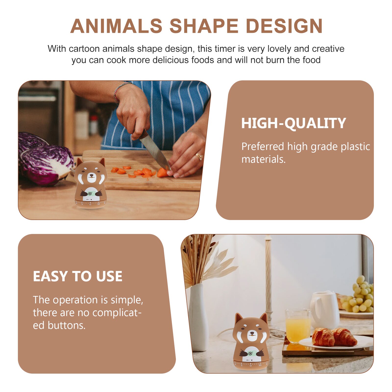 Mechanical Timer Cartoon Baking Timer Kitchen Timer Plastic Cooking Timer