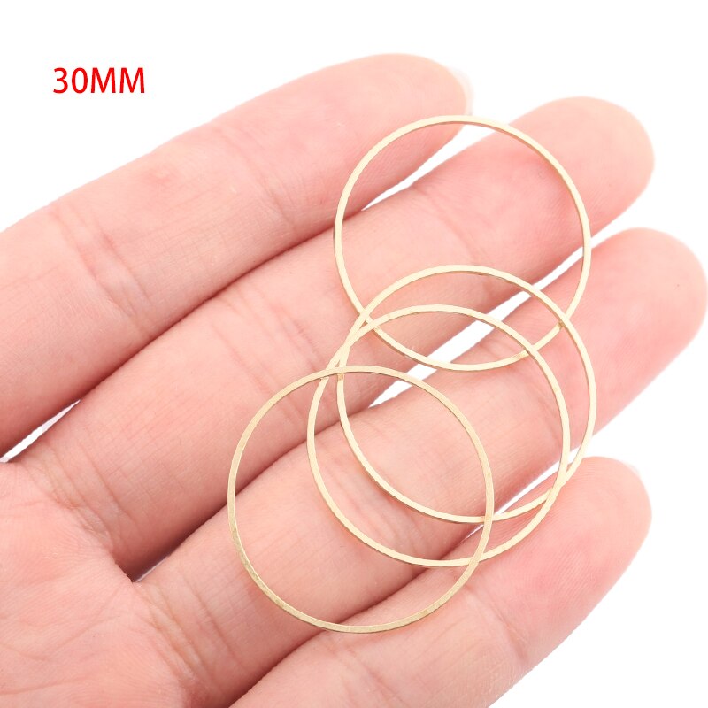 30Pcs Raw Brass Earring Charm Circle Ring Round Hoop Connector Dream Catcher Link O Ring Jewelry Making DIY Earrings Findings: 30mm