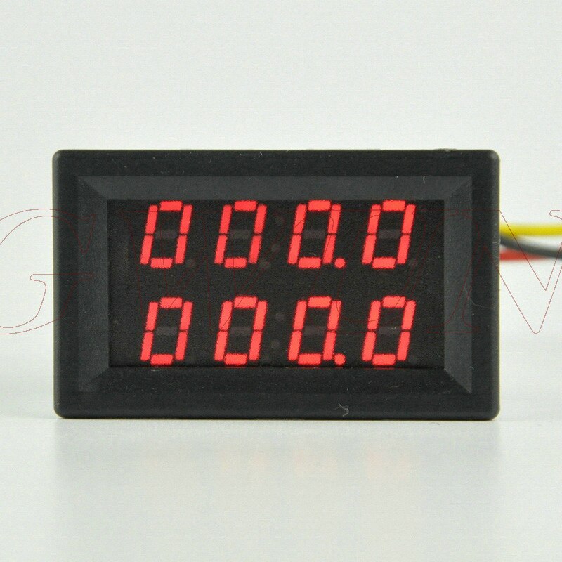 GWUNW BY42A 500V 1A DC 4 BIT Digital Voltage Ammeter Current Tester Meter Voltmeter Dual Display Red Blue Green LED: red and red