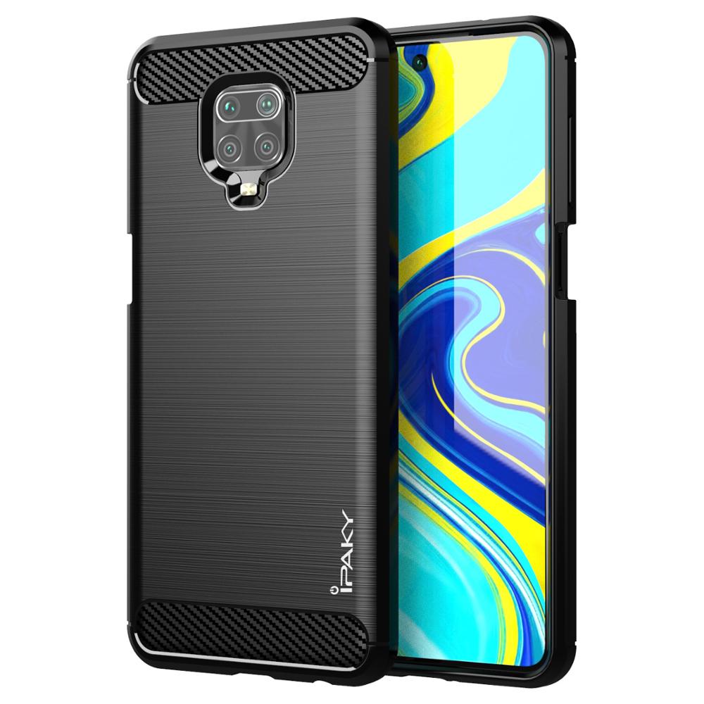 Ipaky armor telefon cover silikone cover på til xiaomi redmi note 9s 9 pro max 9 pro note 9 s note 9s 64/128 gb xiomi global bumper: Redmi note 9 / Sort