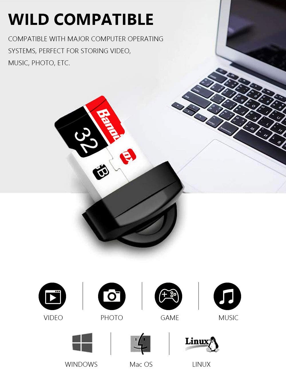 Mini High Speed USB 2.0 Card Reader with Keyring TF Micro SD Memory Card Adapter For Computer Laptop Notebooks Phone Accessories