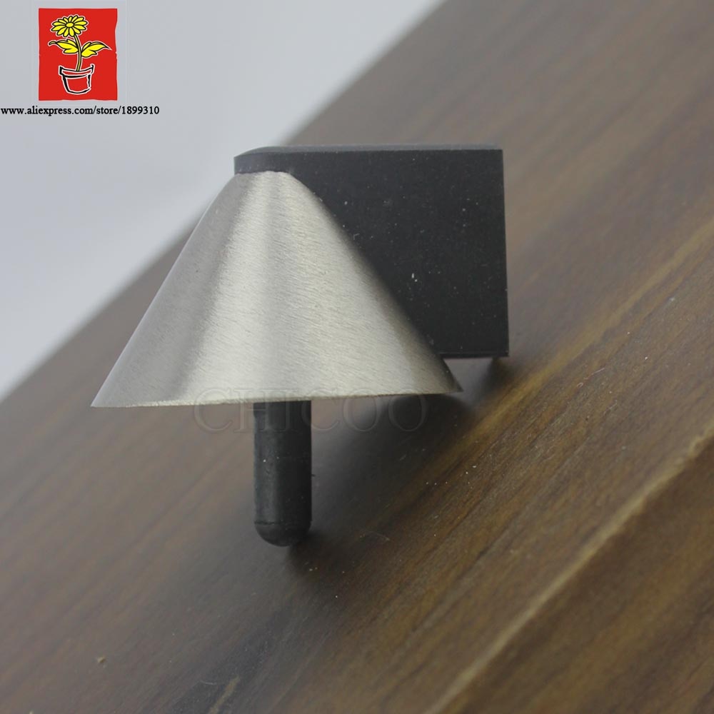 doorstopper Zinc alloy Satin chrome pyramid door stops,Floor mounted doorstop