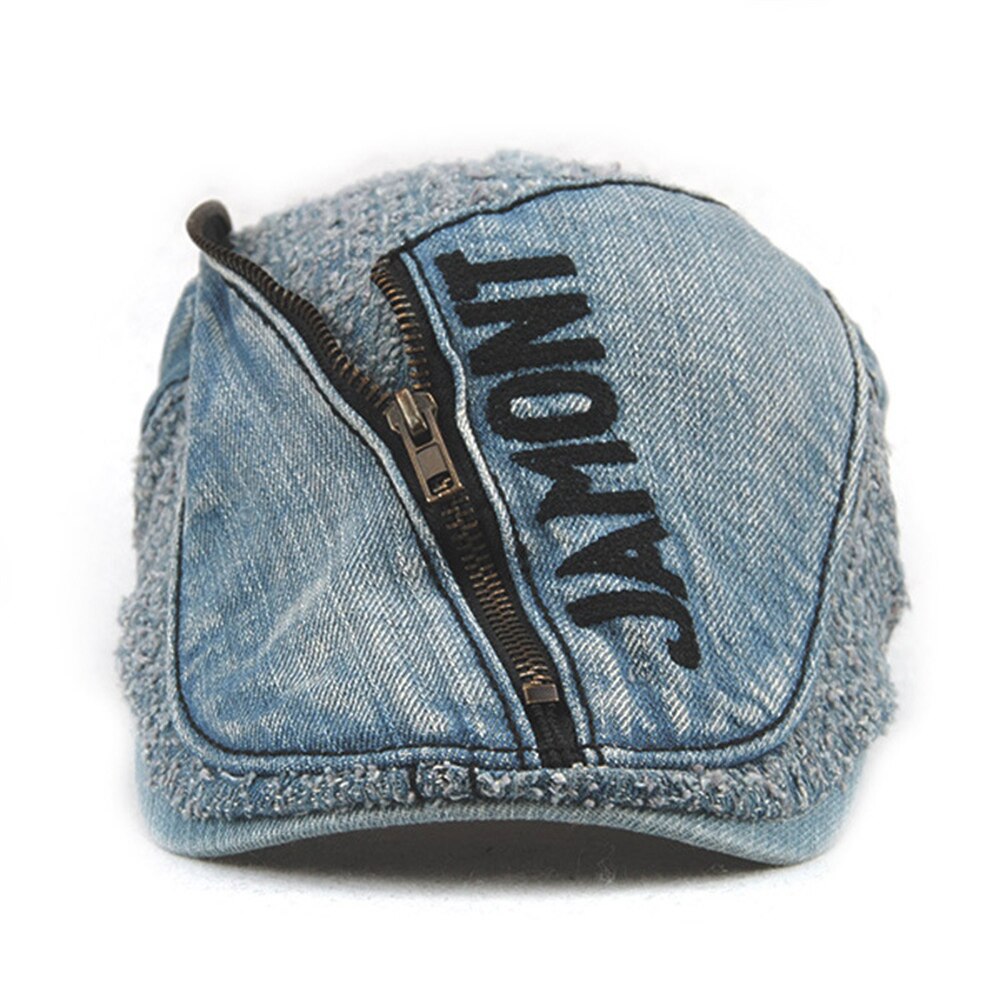 Märkestvättad denim tidningspojkemössor män casual golf peaked hatt vintage baker boy keps andnäbb visir cabbie hattar för kvinnor