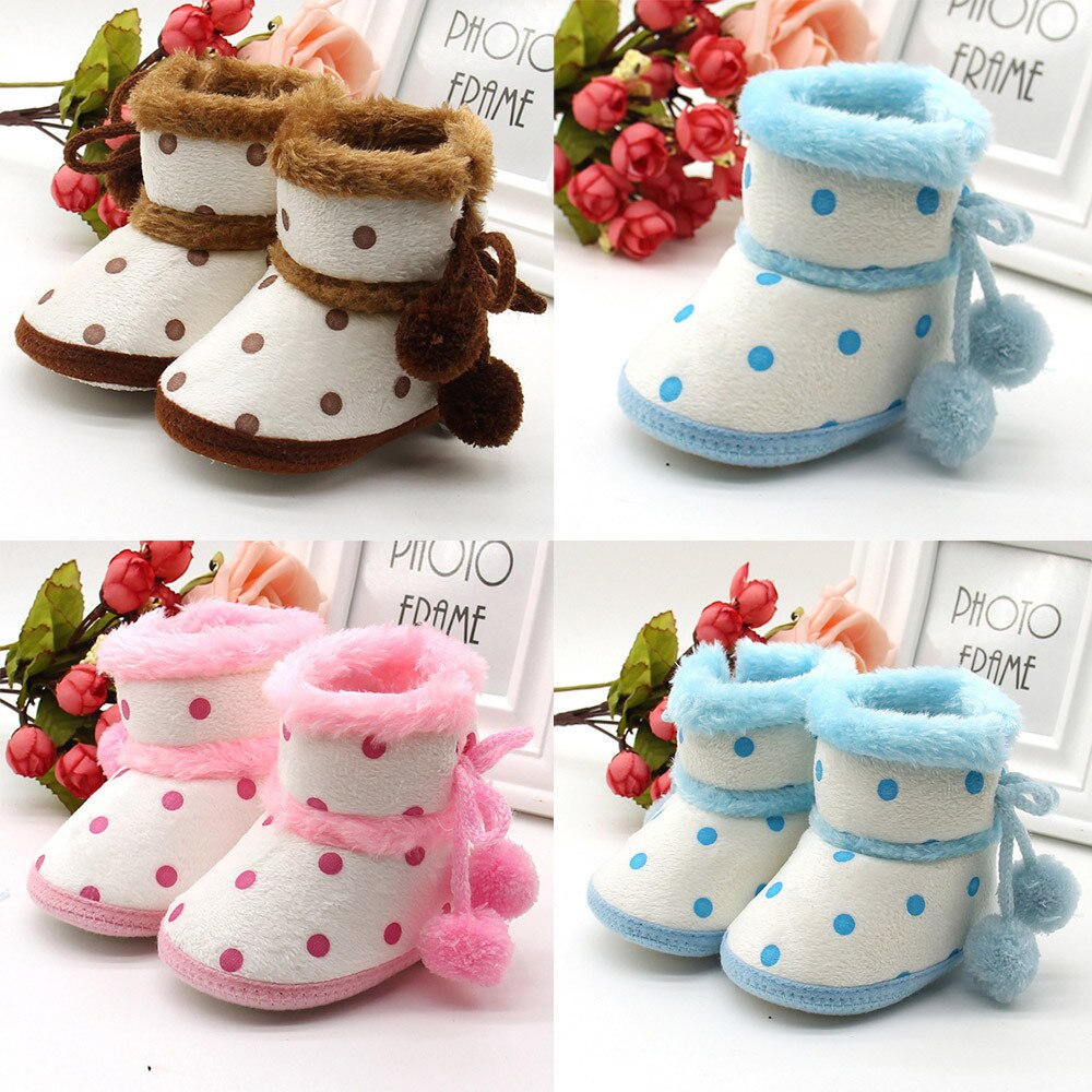 Baby Mädchen Jungen Schuhe Kleinkind Weiche Booties Anti-Unterhose Weiche Sohle Punkt Schnee Stiefel Kleinkind Neugeborenen Erwärmung Schuhe