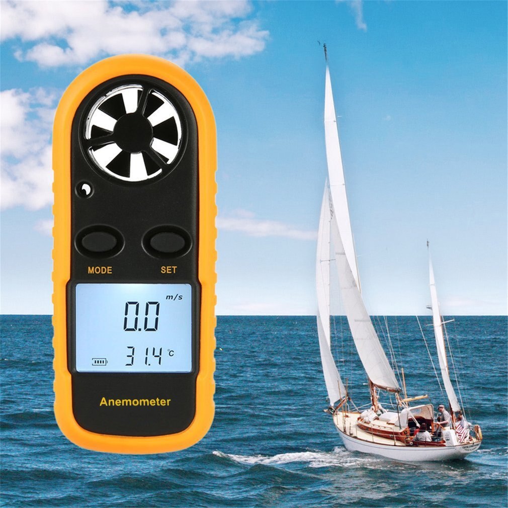 Bbenetech GM816 Digitale Anemometer Windmeter Thermometer Luchtsnelheid Luchtstroom Temperatuur Wind Gauge Met Lcd Backlight