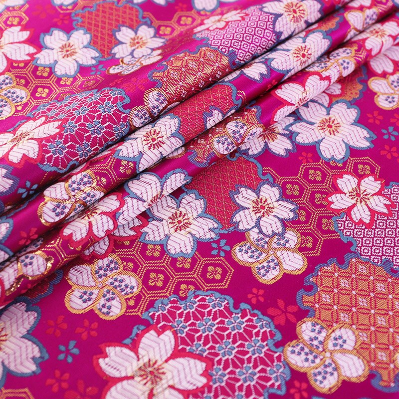 Satin pattern material Brocade jacquard seam fabrics For of cheongsam and kimono patchwork clothes fabric