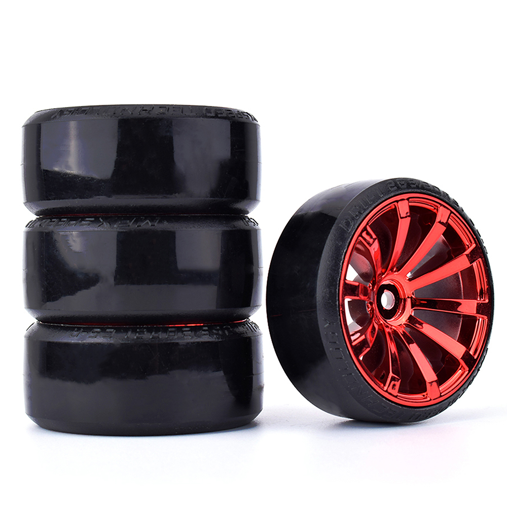 4 Uds 1/10 RC Drift ruedas de carretera neumático de patrón duro para 1/10 Traxxas D4 HSP HPI Sakura TT01 Tamiya Drifting RC accesorios de coche