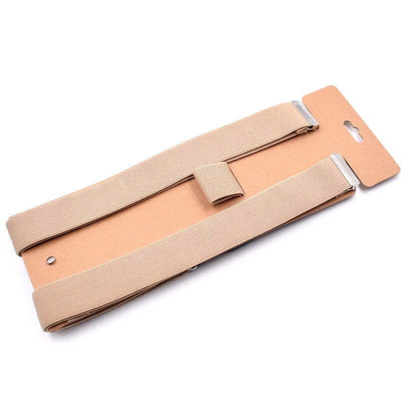 Suspenders for Men Leather Trimmed Button End Elastic Tuxedo Y Back Mens Suspenders Pant Braces Black Khaki Suspensorio