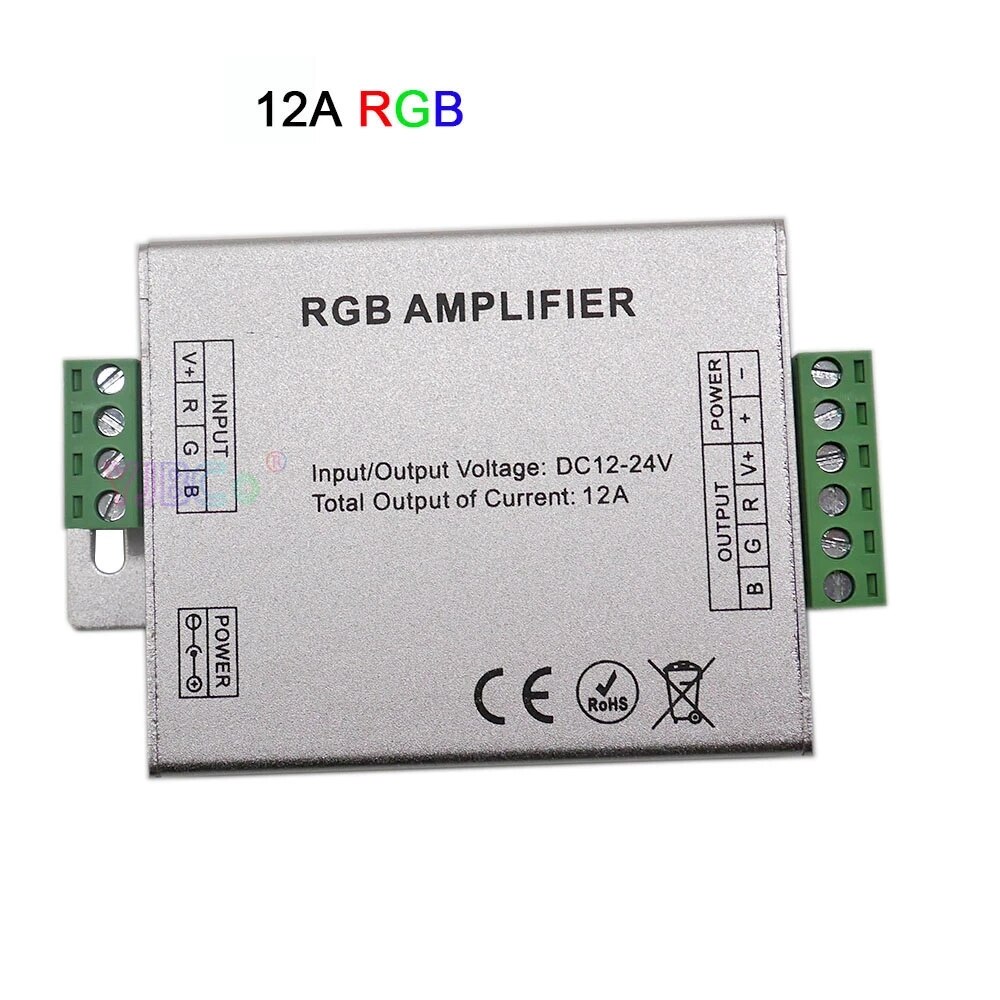 Aluminum 12A/15A/24A/30A Led Amplifier Power Signal Repeater Light Controller DC12V 24V For RGB/RGBW/RGB+CCT 5050 3528 Led Strip
