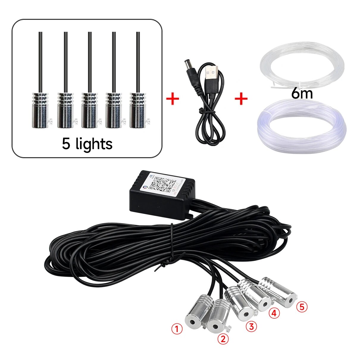 Auto Innenraum Neon rgb LED-Umgebungs licht Glasfaser-Kit mit App-Sound-Steuerung mehrere Modi Auto-Atmosphäre dekorative Lampe: Tiefe Blau